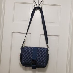 NWT Lug Harness Metallic Indigo In Color Crossbody/Shoulder Bag, Quilted, Casual